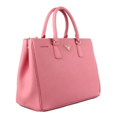 2014 Prada saffiano calfskin tote bag BN1786 pink